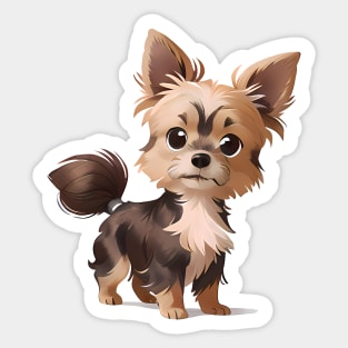 Curious Yorkie's Enchantment Sticker